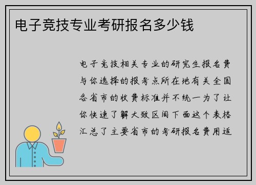 电子竞技专业考研报名多少钱